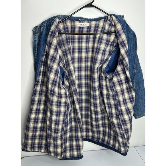 Vintage 90s Summit Hill Flannel Lined Denim Jacket Chore Barn Coat Woman’s 2XL - Picture 10 of 10